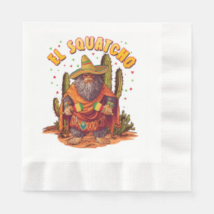 Serviette En Papier El Squatcho Bigfoot avec Maraca, Sombrero et Ponc