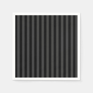 Serviette En Papier Elagnat Black & Smoky Black Vertical Stripes