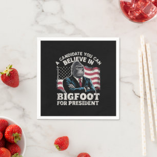 Serviette En Papier Election 2024 Funny Vote Sasquatch USA