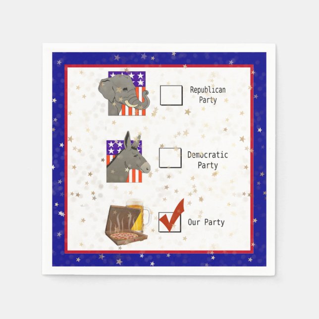 Serviette En Papier Élection Parti amusant (Devant)