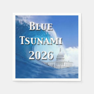 Serviette En Papier Élection Raz-de-Marée Bleu 2026