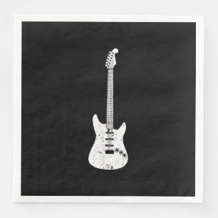 Serviette En Papier Electric Guitar Med Guitarist Musician Player