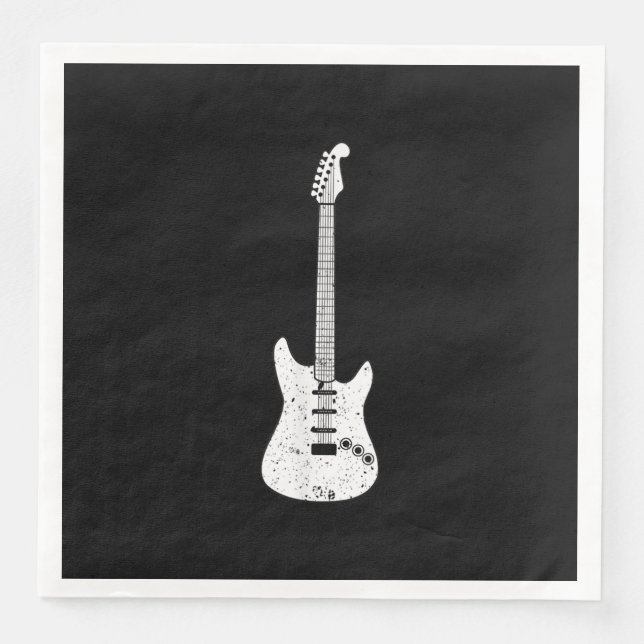 Serviette En Papier Electric Guitar Med Guitarist Musician Player (Devant)