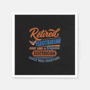 Serviette En Papier Électricien à la retraite - Cadeau d'électricien