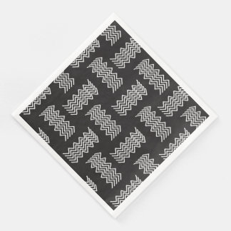 Serviette En Papier Elegan moderne noir et blanc papier serviette
