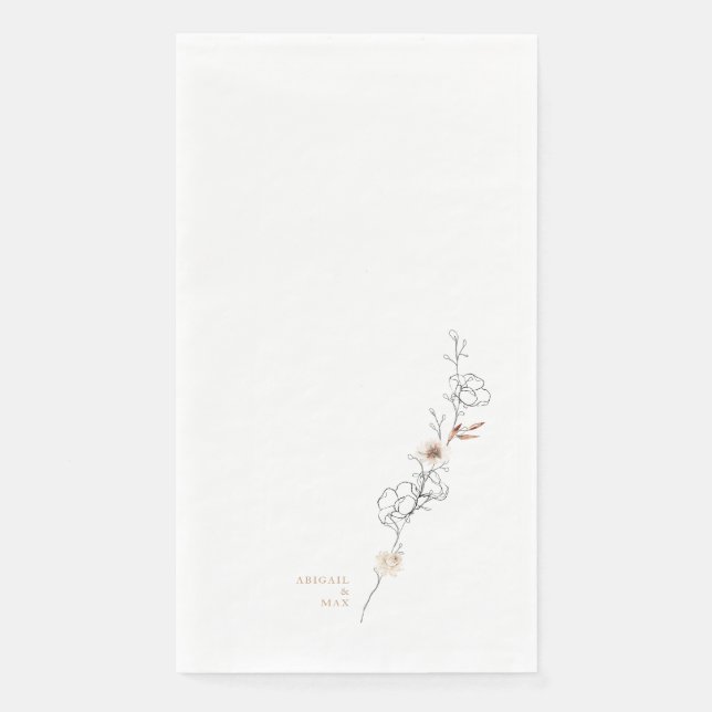 Serviette En Papier Élégance dans la simplicité Mariage délicat Carame (Devant)