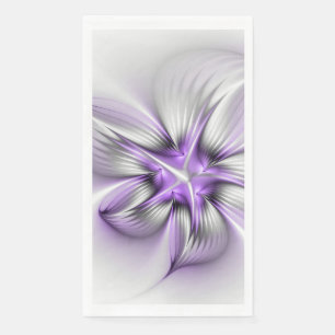 Serviette En Papier Élégance florale Art Abstrait Violet Fractal moder