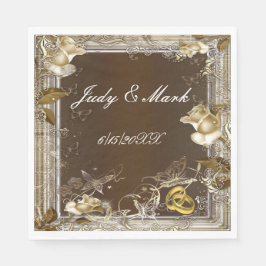 Serviette En Papier Élégance rustique Papier rose blanc serviettes