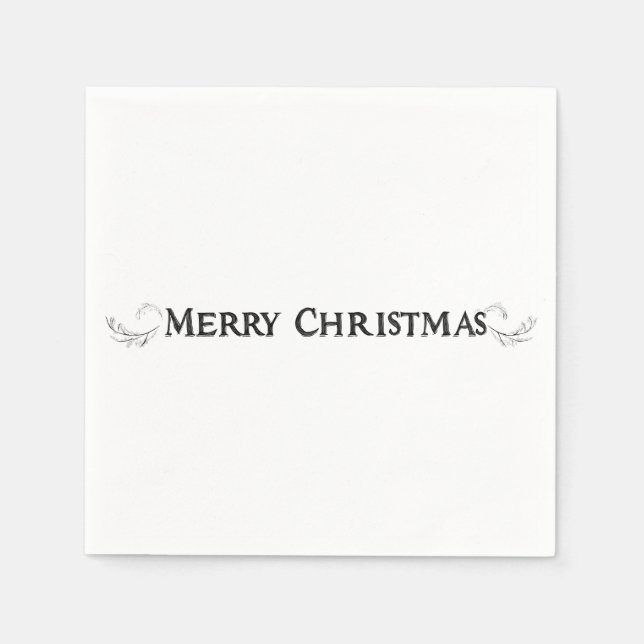 Serviette En Papier Élégance simple "Joyeux Noël" serviettes (Devant)