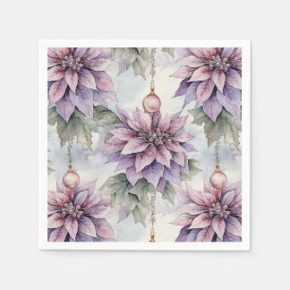 Serviette En Papier Élégance violette et or