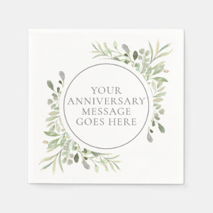 Serviette En Papier Élégant 25e Anniversaire de Mariage Argenté Feuill