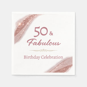 Serviette En Papier Élégant 50 ans & Incroyable Fête d'Anniversaire Ro