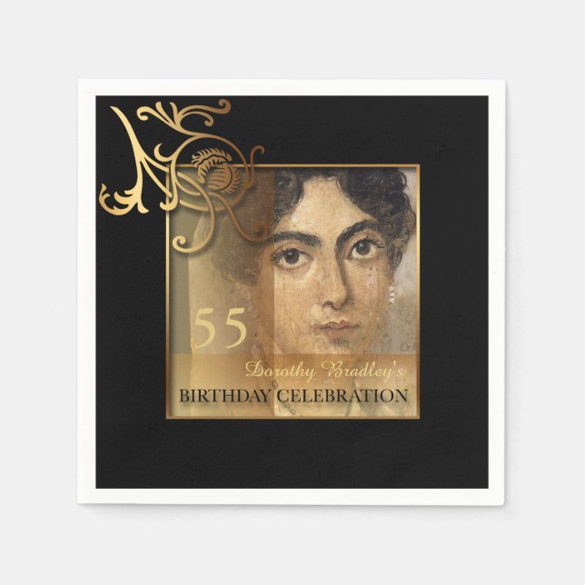 Serviette En Papier Élégant 55e anniversaire de papier photo serviette (Devant)