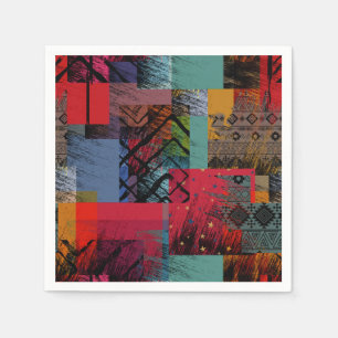 Serviette En Papier Élégant, abstrait et coloré