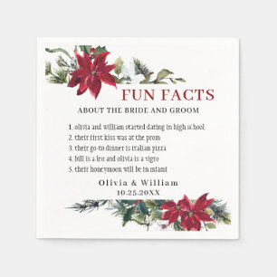 Serviette En Papier Elégant Aquarelle Poinsettia FUN FACTS Mariage