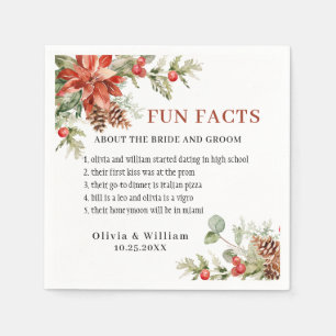 Serviette En Papier Elégant Aquarelle Poinsettia FUN FACTS Mariage