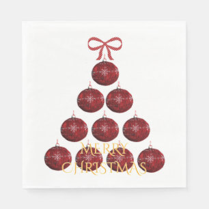 Serviette En Papier Élégant arbre de Noël rouge