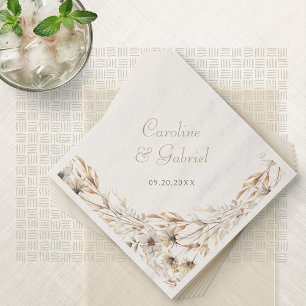 Serviette En Papier Élégant automne automne Fleur sauvage Mariage