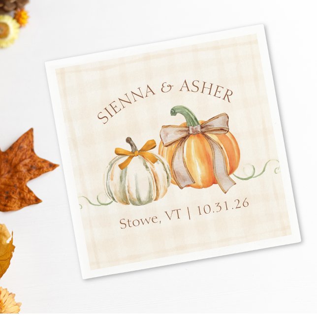 Serviette En Papier Élégant Automne Personnalisé Rustique Mariage de a (Créateur téléchargé)