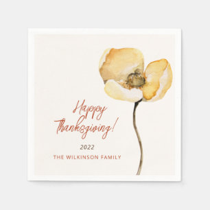 Serviette En Papier Élégant automne Simple floral Thanksgiving