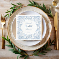 Élégant baby shower bleu chinoiserie toile françai