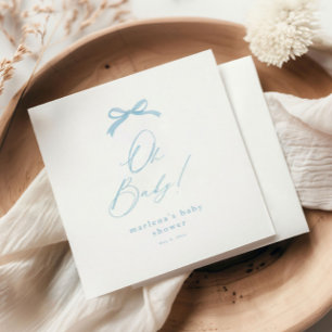 Serviette En Papier Elégant Baby shower Blue Bow Boys