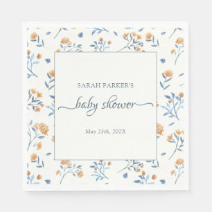 Serviette En Papier Elégant Baby shower Boho Fleur sauvage