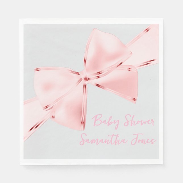 Serviette En Papier Élégant Baby shower de fille de la coquette rose (Devant)
