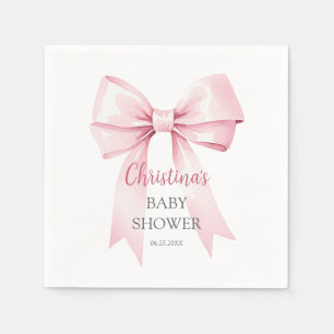 Serviette En Papier Élégant Baby shower de fille de la cou rose