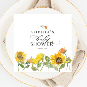 Serviette En Papier Elégant Baby shower de la Bee du Soleil de tournes