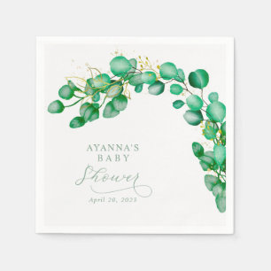 Serviette En Papier Elégant Baby shower de verdure Eucalyptus
