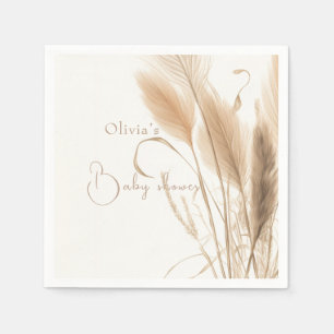 Serviette En Papier élégant Baby shower d'herbe Pampas