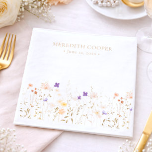 Serviette En Papier Élégant Baby Shower Fleur Champêtre de Mariée