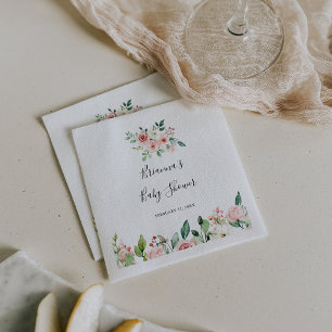 Serviette En Papier Élégant Baby shower floral d'automne de Dainty