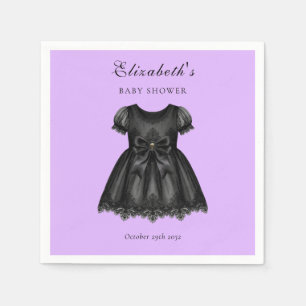 Serviette En Papier Élégant Baby shower gothique violet