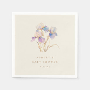 Serviette En Papier Élégant Baby shower Iris