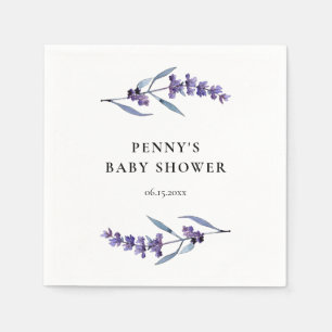 Serviette En Papier Élégant Baby shower Lavande