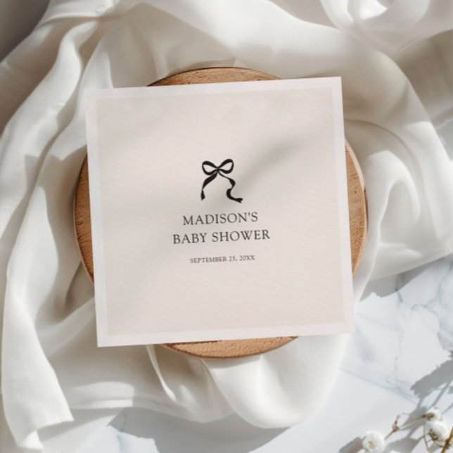 Serviette En Papier Élégant Baby shower minimal à mâchoires (Créateur téléchargé)
