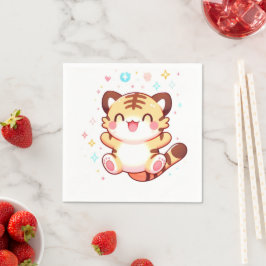 Serviette En Papier Élégant Baby shower tigre