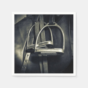 Serviette En Papier Élégant bâton d'argent sur selle d'équitation angl