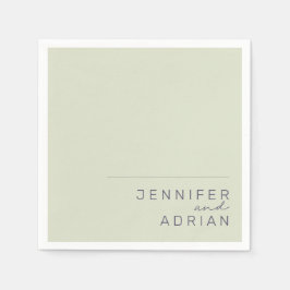 Serviette En Papier Élégant Beige Minimal Mariage moderne serviettes