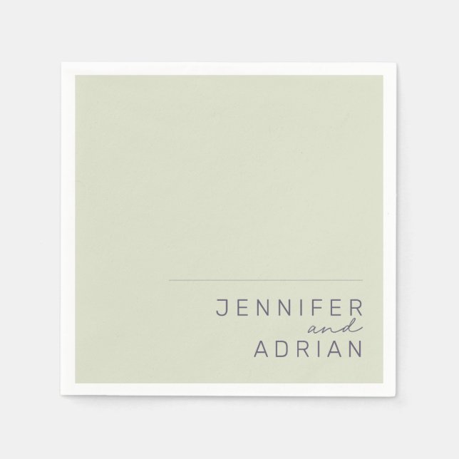 Serviette En Papier Élégant Beige Minimal Mariage moderne serviettes (Devant)