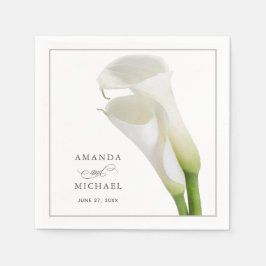 Serviette En Papier Elégant blanc aquarelle Calla Lilies Mariage