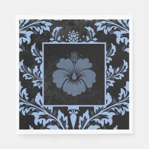 Serviette En Papier Elégant bleu damassé Noël papier personnalisé