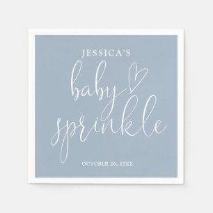 Serviette En Papier Elégant bleu Dusty Baby Sprinkle Douche