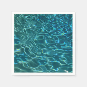 Serviette En Papier Elégant bleu eau turquoise motif vagues de lac océ