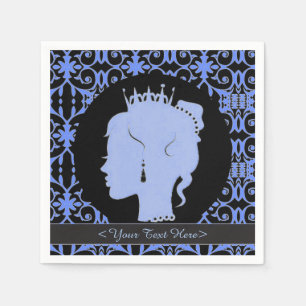 Serviette En Papier Élégant Blue Personnalisé Princess Party Napkins