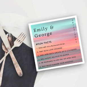 Serviette En Papier Elégant Blue Sky Romantique Sunset Beach Mariage