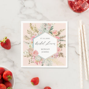 Serviette En Papier élégant blush bohème floral Baby Shower