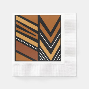 Serviette En Papier Élégant Bogolan Africain Design Papier Napkins